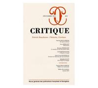 Critique N° 823, Décembre 2015 - Patrick Boucheron : L'histoire, L'écriture