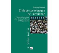 Critique sociologique de l'économie - François Simiand - Puf - broché - Etude