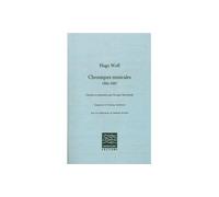 Critiques musicales - Hugo Wolf - Contrechamps Eds - broché - Etude