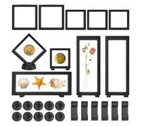 CRITIVE-SHOP 10PCS Présentoirs Flottants 3d pour Pièces de Monnaie, Supports Transparents Flottants, Boîtes de Rangement pour Bijoux avec 16 Prises, Cadre pour Pièces de Défi Bijoux Médaille Fossile