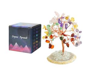 CRITIVE-SHOP Arbre de Vie à 7 Chakras, Décorations Spirituelles en Pierres Naturelles Et Cristaux, Arbre Feng Shui en Pierres Précieuses Méditation, Décorations D'Intérieur Et Cadeaux Thérapeutiques