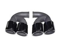 CRJIMX 1 Paire D'embouts D'échappement Pour Porsche Pour Cayenne 2011 2012 2013 2014 En Acier Inoxydable Noir(Short BIack B)