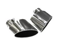 CRJIMX 1 Paire Ovale Pour A4 A5 A6 A7 Mise À Niveau RS4 RS5 RS6 RS7 En Acier Inoxydable Noir Silencieux Buse D'échappement Collecteur(Argent)