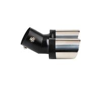 CRJIMX 1 Silencieux D'échappement Universel À Double Sortie De 63 Mm Embout D'échappement Noir Argenté Accessoires Extérieurs De Voiture(Black+Silver)