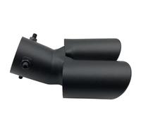 CRJIMX 1 Silencieux D'échappement Universel À Double Sortie De 63 Mm Embout D'échappement Noir Argenté Accessoires Extérieurs De Voiture(NOIR)