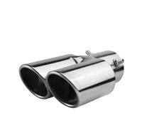 CRJIMX 1pc Général Voiture Double Sortie Embout D'Échappement Acier Inoxydable Noir Pour Silencieux Tube Double Sortie Pour Accessoires Auto(Argent)