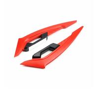 CRJIMX 2Pcs Ailerons Avant pour Moto Spoiler latéral aérodynamique Kit d'ailes Fixes avec Autocollants décoratifs(Rouge)