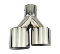 CRJIMX Accessoires Auto En Acier Inoxydable Bec D'échappement Droit À Double Sortie Y-type Non Marqué(57mm out 89mm6)