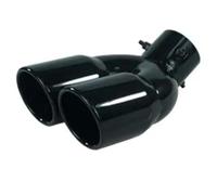 CRJIMX Accessoires Auto Universels Pour Entrée Double Sortie Arrière Embout D'échappement En Acier Inoxydable Entrée 63 Mm Sortie 76 Mm(Curved bright black)