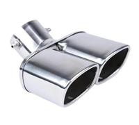 CRJIMX Auto Tuyau D'Échappement Double Sortie Chromé 1-vers-2 Embout Silencieux Acier Inox(Courbé)