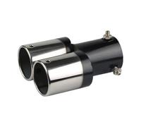 CRJIMX Automobile Tailpipe General Échappement Acier Inoxydable Capot Modifications De Silencieux Sonore(Black+Silver,Droit)