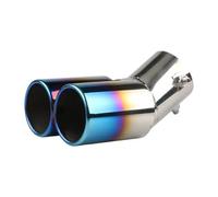 CRJIMX Automobile Tailpipe General Échappement Acier Inoxydable Capot Modifications De Silencieux Sonore(Bleu,Courbé)