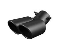 CRJIMX Automobile Tailpipe General Échappement Acier Inoxydable Capot Modifications De Silencieux Sonore(NOIR,Courbé)
