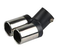 CRJIMX Automobile Tailpipe General Échappement Acier Inoxydable Capot Modifications De Silencieux Sonore(Black+Silver,Courbé)