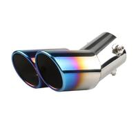 CRJIMX Automobile Tailpipe General Échappement Acier Inoxydable Capot Modifications De Silencieux Sonore(Bleu,Courbé)