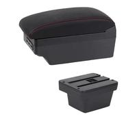 CRJIMX Boîte D'accoudoir Auto Pour Chery Pour Tiggo 3X Pour Tiger 2 Cuir Console Centrale Boîte De Rangement(Ligne rouge E1)