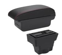 CRJIMX Boîte D'accoudoir De Voiture Pour Opel Pour Astra Pour Astra J 2012 2013-2020 Boîte D'accoudoir Boîte De Rangement Pièce De Rétrofit(B1 Noir rouge 3USB)
