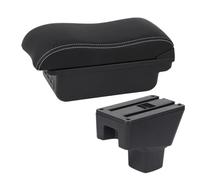 CRJIMX Boîte De Bras Pour SUZUKI SX4 Surface Courbée Cuir Boîte De Rangement Pour Voiture(B3 Noir blanc 3USB)
