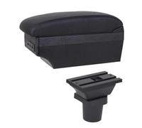 CRJIMX Boîte De Repose-bras Pour Toyota Pour Yaris Pour Vitz Hatchback 1998-2011 Boîte De Rangement De Console Centrale Interface USB(Ligne noire E1)