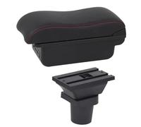 CRJIMX Boîte De Repose-bras Pour Toyota Pour Yaris Pour Vitz Hatchback 1998-2011 Boîte De Rangement De Console Centrale Interface USB(C2 Ligne rouge)