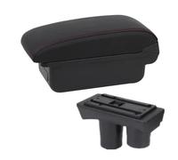CRJIMX Boîtier D'Accoudoir Pour Citroen C2 C3 Boîtier D'Accoudoir Voiture Boîte De Rangement Centrale Pièce De Rétrofit Intérieur(A1 Noir rouge SANS USB)