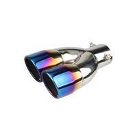 CRJIMX Bouche D'échappement Double 3 Pouces 76mm Pour Tubulure De 3.0" De Diamètre Extérieur(Curved sliver)