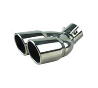 CRJIMX Bouche D'échappement Double 3 Pouces 76mm Pour Tubulure De 3.0" De Diamètre Extérieur(Straight sliver)