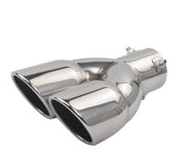 CRJIMX Bouche d'échappement double paroi ronde polie 3 pouces (76mm) pour entrée universelle(Droit)