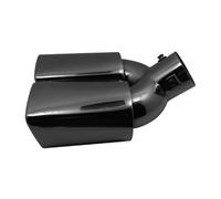 CRJIMX Bouche D'Échappement Universelle Double Sortie Nozzle Embout Arrière Silencieux Tuyau Échappement Acier Inoxydable Embout Carré Entrée Silencieux 60mm(NOIR,Courbé)