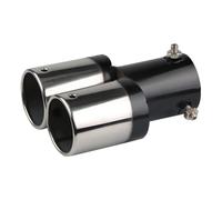 CRJIMX Bouchon D’Échappement Pour Voiture-Double Sortie Ronde 63mm-Acier Inoxydable-Tuyau D’Échappement Chromé Arrière (Droit)