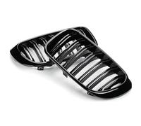 CRJIMX Calandre De Sport Double Ligne Rein Course Pare-chocs Avant Pour X3 X4 F25 F26 2014-2017 Couverture Grille Noire Brillante