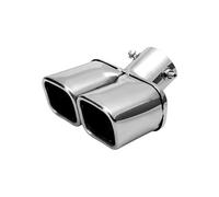 CRJIMX Double Embout D'Échappement General Pot D'Échappement Acier Inox Modifié Auto 63mm(Argent,Courbé)