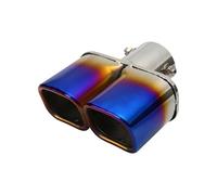 CRJIMX Double Embout D'Échappement General Pot D'Échappement Acier Inox Modifié Auto 63mm(Bleu,Droit)
