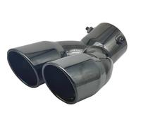 CRJIMX Double Sortie D'Échappement Pour Voiture Pointe De Tuyau Silencieux Universel En Acier Inoxydable Entrée 63mm 76mm(63MM Curved)