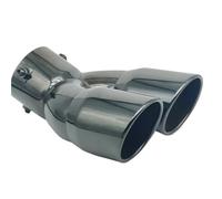 CRJIMX Double Sortie D'Échappement Pour Voiture Pointe De Tuyau Silencieux Universel En Acier Inoxydable Entrée 63mm 76mm(76MM Curved)