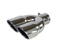 CRJIMX Double Sortie D'Échappement Pour Voiture Pointe De Tuyau Silencieux Universel En Acier Inoxydable Entrée 63mm 76mm(63MM Silver)