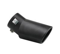 CRJIMX Embout De Silencieux D'échappement Automobile Sortie Simple Rond En Acier Inoxydable Chromé, Pour Voiture Modifiée(NOIR,Plier)