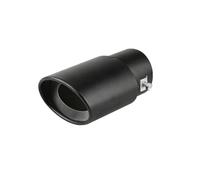 CRJIMX Embout De Silencieux D'échappement Automobile Sortie Simple Rond En Acier Inoxydable Chromé, Pour Voiture Modifiée(NOIR,Droit)