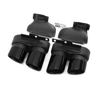 CRJIMX Embout De Silencieux Noir En Acier Inoxydable Pour A6 A7 C8 2019 2020 2021 2022 2023 2024 Mise À Niveau De L'échappement S6 S7(Black+cover)