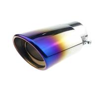 CRJIMX Embout D'échappement 63 Mm En Acier Inoxydable 6 Couleurs Décoration Pour Silencieux D'échappement(Bleu,Droit)