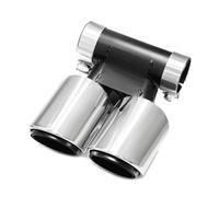 CRJIMX Embout D'échappement Double Sortie En Acier Inoxydable Noir Pour Porsche 718 2016 2017 2018 2019 2020 2021 2022 2023 2024 2025(Triple Layer Silver)