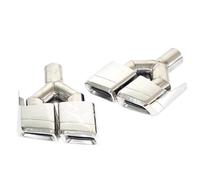 CRJIMX Embout D'échappement Noir En Acier Inoxydable Pour Mercedes Classe E W212 2010-2013 Silencieux D'échappement AMG 63 À Quatre Sorties(Argent,Y-type)