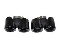 CRJIMX Embout D'échappement Pour Land Rover Pour Defender 90 110 130 2020-2024 Embout De Silencieux Amélioré En Fibre De Carbone Noir Carré À Quatre Sorties(Black Round,3.0)
