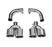 CRJIMX Embout D'échappement Pour Q5 2021 2022 2023 2024 Mise À Niveau Quadruple Embout De Silencieux En Fibre De Carbone Buse De Système(Argent)