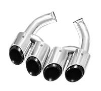 CRJIMX Embout D'échappement Quadruple En Acier Inoxydable Pour Porsche Pour Cayenne 2015 2016 2017(Argent)