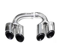 CRJIMX Embout D'échappement Triple Couche Pour Porsche Pour Cayenne 9Y0 3.0T 2018 2019 2020 2021 2022 2023 2024 Hybride Essence(Argent,Hybrid)