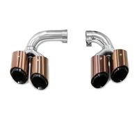 CRJIMX Embout D'échappement Triple Couche Pour Porsche Pour Cayenne 9Y0 3.0T 2018 2019 2020 2021 2022 2023 2024 Hybride Essence(Brun,Hybrid)