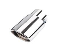 CRJIMX Embout D'échappement Universel En Titane Pour Voiture Rond Et Noir En Acier Inoxydable Coloré Accessoire Auto(Argent,Droit)