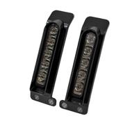 CRJIMX Feu LED De Garde-Boue Arrière De Moto pour Harley Touring Road King Adapté pour Electra Glide FLHR Clignotant De Frein Feu De Remplissage Latéral Indicateurs(Black Fender Light)