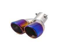 CRJIMX General 63mm Double Sortie D'échappement Arrière Tuyau Double Paroi Embout Silencieux Accessoires Auto Acier Inoxydable(Courbé)